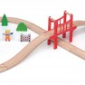 Žaislinė medinė traukinių trasa su priedais 39 vnt. | Viga 50266